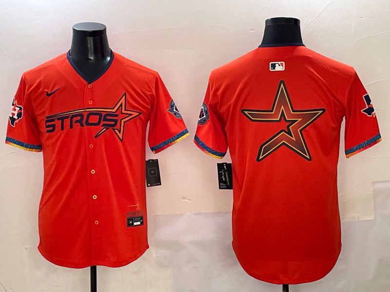 Men Houston Astros Blank Orange Five generation Joint Name 2025 Nike MLB Jersey style 7